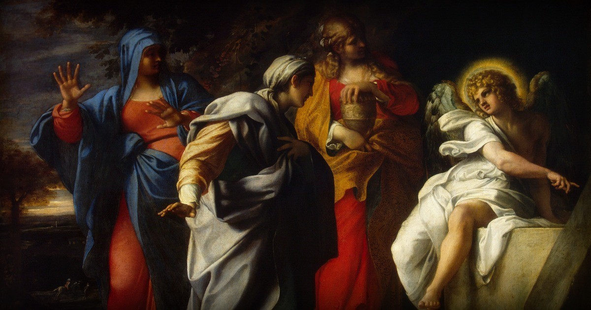 Il dipinto di oggi è “Le Pie donne al Sepolcro”, del pittore italiano Annibale Carracci, 1600 circa, olio su tela, 121x146 cm, Museo dell'Ermitage, San Pietroburgo, Russia
