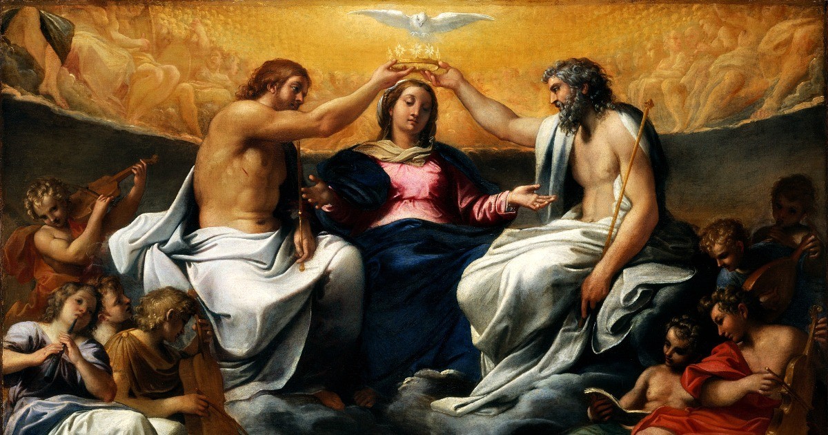 Il dipinto di oggi è “L'Incoronazione della Vergine”, del pittore italiano Annibale Carracci, 1595, olio su tela, 118×141 cm, Metropolitan Museum of Art, New York