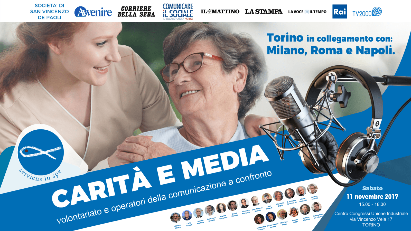Carità e Media, 11 novembre: le più celebri firme del giornalismo italiano incontrano il mondo del volontariato