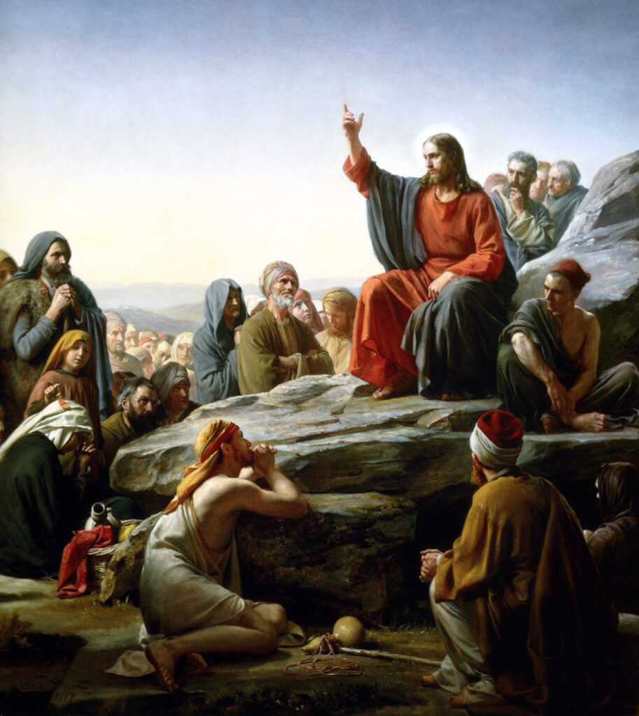 Il dipinto di oggi è: “Il Discorso della Montagna” di Carl Bloch, 1877, olio su rame, 104×92 cm, Frederiksborg Hillerod Museum, Danimarca