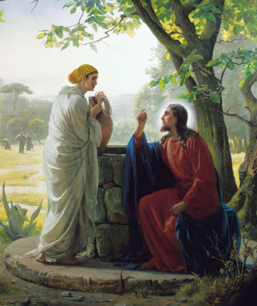 Il dipinto di oggi è: “La samaritana al pozzo” di Carl Heinrich Bloch, 1872, olio su tela, cappella di Frederiksborg Palace, Copenhagen