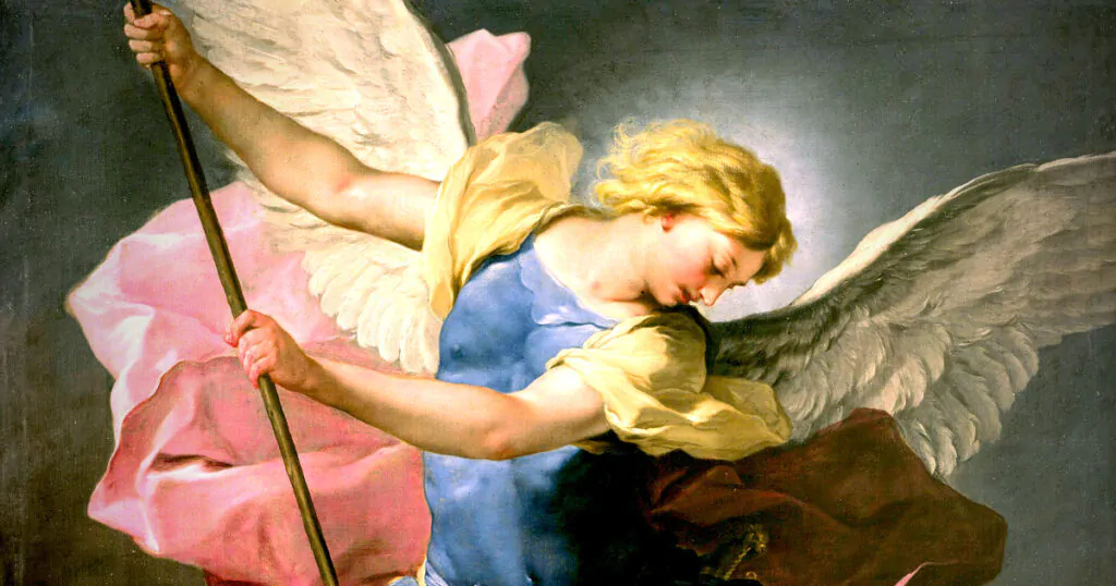 Il dipinto di oggi è: “San Michele Arcangelo sconfigge il demonio” di Luca Giordano, 1663, olio su tavola, 198×147 cm, Gemäldegalerie, Berlin