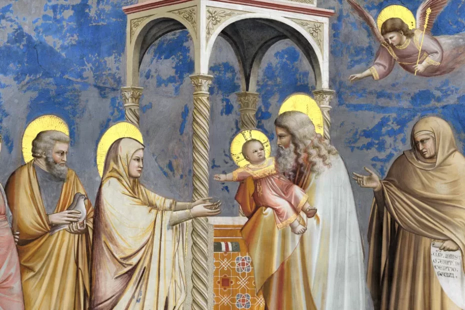 L’immagine di oggi è: “La Presentazione di Gesù al Tempio”, di Giotto da Bondone, 1205, affresco, 203×200 cm, Navata, parete destra, registro centrale, riquadro al centro, Cappella degli Scrovegni, Padova